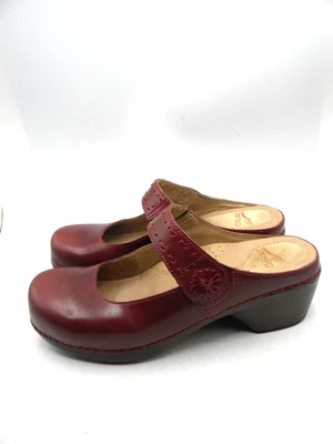 Zuecos mulas DANSKO solitario cuero borgoña Mary Jane talla 38 Foto 1 de 4