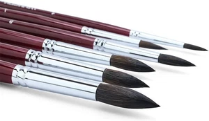 Squirrel Hair Round Paint Brush Set for Watercolor Gouache Ink Acrylic Art Pa... - Picture 1 of 4