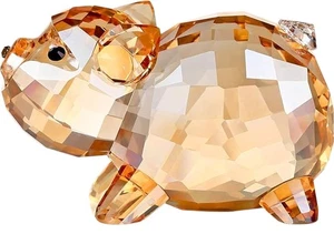 Gold Kristall Schwein Figur Sammlerstück Geschenk Dekoration Sternzeichen Tier - Bild 1 von 5