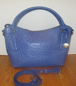 BRAHMIN Normandie Norah BLAU Leder geprägt Strauß Umhängetasche Handtasche Tasche - Bild 1 von 14
