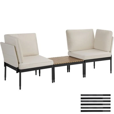 Gartenliege Garten-Set verstellbar Alu Gestell Gartenmöbel Ecksofa wetterfest - Bild 1 von 4