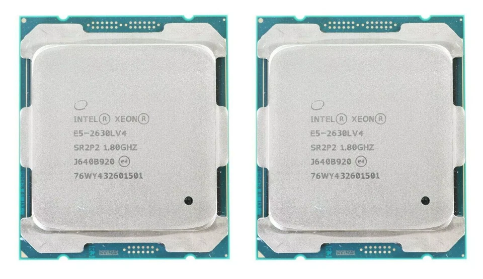 2x Intel Xeon E5-2630Lv4 10Core 1.8GHz 25MB 8GT/s QPI SR2P2 Server CPU Processor - Image 1 of 1