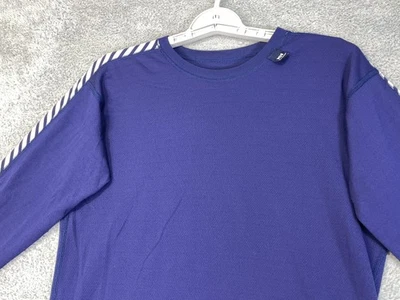 Camisa Helly Hansen Para Hombre Grande Azul Manga Larga Cuello Redondo Rayas Brazo Base Térmica Foto 1 de 4