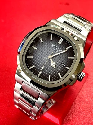 Relógio masculino Nibosi pulseira SS ótimo DIAL design clássico NOVO NOVO --look - Imagem 1 de 4