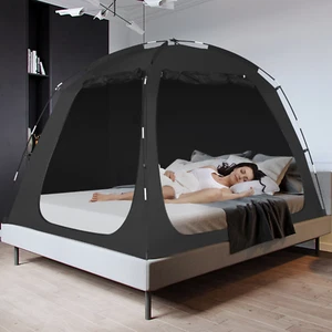 Bed Tent for Indoor Portable Light Reducing Full Size Canopy Tent Lightweight US - Picture 1 of 14