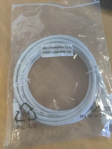 10 feet Mini DisplayPort 1.2 Male to HDMI 1.4 Male Cable 4K HDTV Monitor Display - Picture 1 of 2
