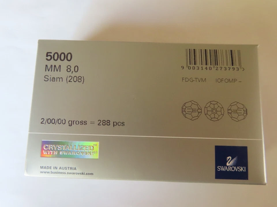 Запечатанная заводская коробка 288 Swarovski круглый кристалл бисер 8 мм Сиам. #5000 - Изображение 1 из 1