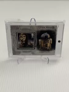 STAR WARS 2018 TOPPS MASTERWORK ROYAL MAIL POSTAGE STAMP S-CR R2-D2 C3PO 077/200 - Picture 1 of 2