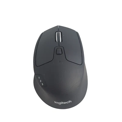 Logitech M720 Triathlon Wireless Mouse Black White Bottom W/ USB Receiver Works - Image 1 of 3