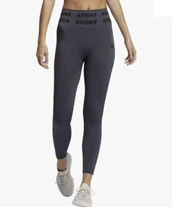 adidas Women's Aeroknit 7/8 Length High Rise Seamless Tights Gym Gray Plus Sz 1X - Picture 1 of 13