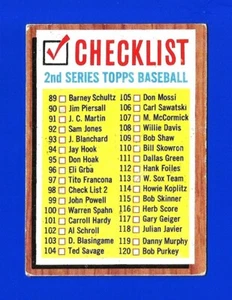 1962 Topps SET BREAK #98 CHECKLIST 2ND SERIES 89-176 UNMARKED EXCELLENT (SB2) - Picture 1 of 2