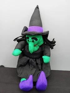 Vintage 1995 Halloween Witch Nylon Stuffed Plush Toy International Silver Co 12" - Picture 1 of 12