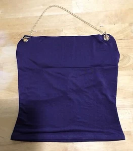 NUEVO Top corto Sincerely Jules púrpura con cadena alrededor del cuello talla pequeña - Imagen 1 de 7