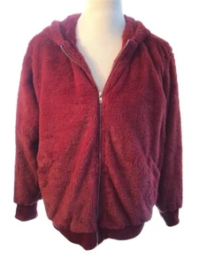 Women Sz Lg Zipup Hoodie Fuzzy Soft Teady Bear Jacket Romantic Whimsy Goth Cozy - Picture 1 of 9