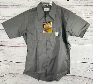 Wards Best Mens Short Sleeve Work Shirt Large 16-16 1/2 Gray Montgomery Ward - Picture 1 of 8