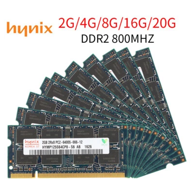 Original Hynix 16GB 8GB 4GB 2G PC2-6400S DDR2 800Mhz 200Pin Laptop Memory LOT WU - Image 1 of 4