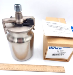 BINKS 80-500 Stainless Steel Cup Assembly 1-Quart Paint Spray Cup *NEW* - Picture 1 of 9