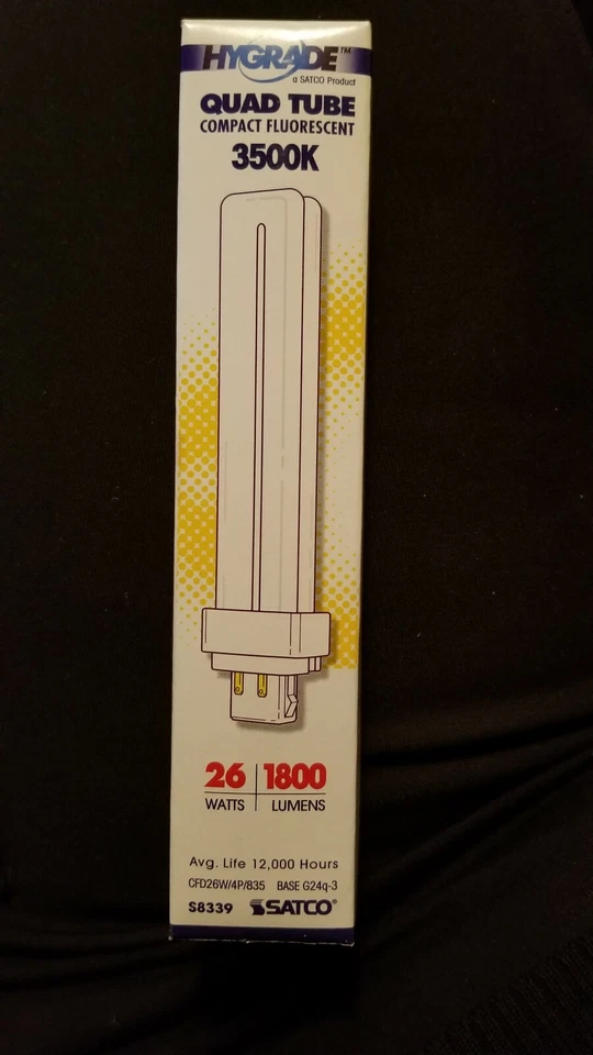 Satco S8339 CFD26W/4P/835 26W 4-Pin G24q-3 3500k Neutral White - Image 1 of 3