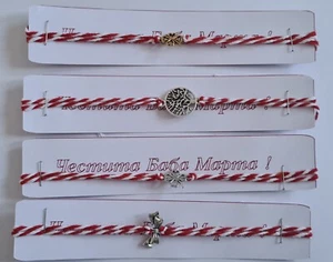 Bracelet Martisor Martenitsa Martenica Martenitza UK Red & White Мартеница - Picture 1 of 34