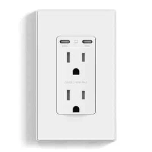 ELEGRP 65 Watt Dual USB C Steckdose & Wandplatte für Laptop, Ladeleistung 15 Amp - Bild 1 von 6