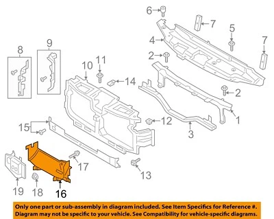 Soporte de radiador Ford OEM 2017 F-250 Super Duty - Protector de aire HC3Z8327J Foto 1 de 2