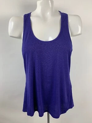 Camiseta sin mangas de entrenamiento Athlete para mujer talla M púrpura a rayas espalda deportiva Foto 1 de 4