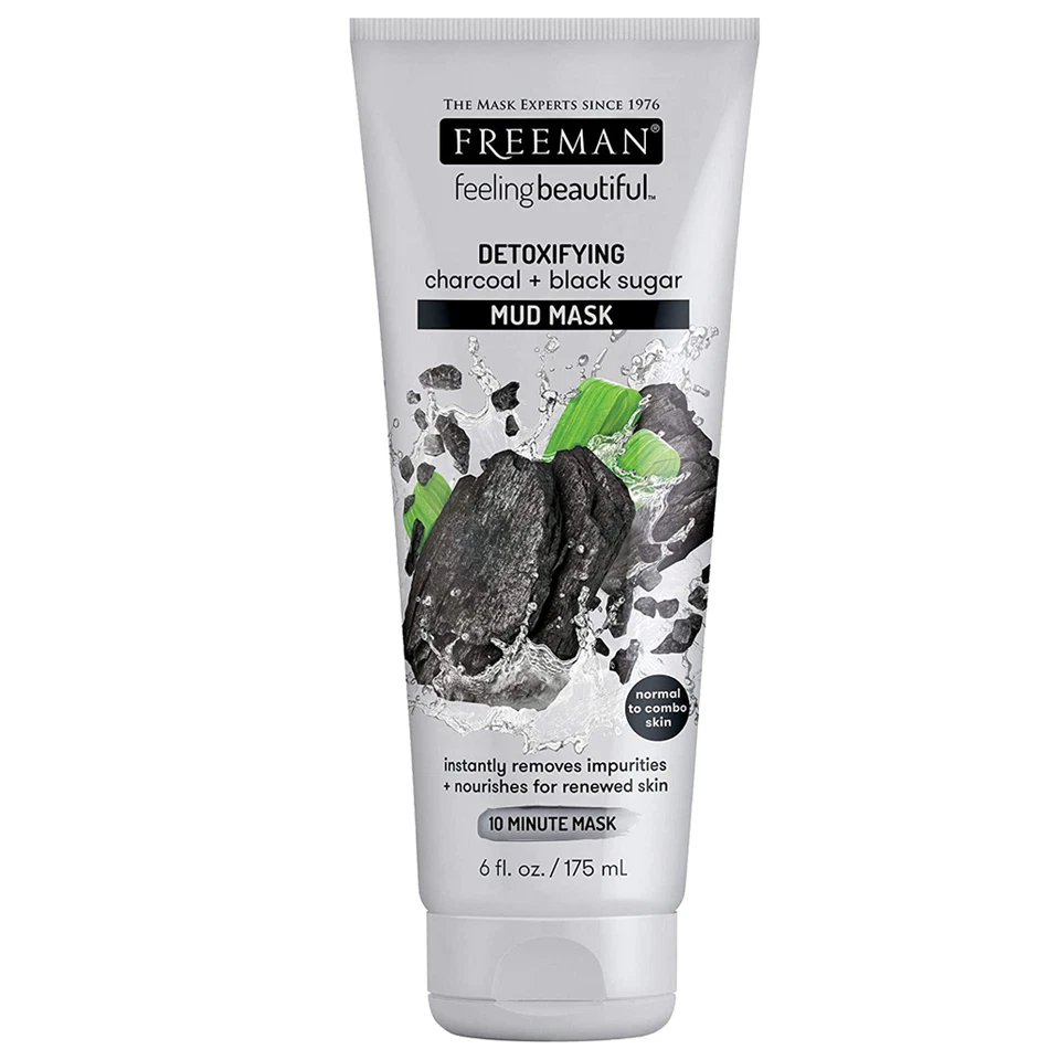 Freeman Detoxifying Charcoal + Black Sugar Mud Mask 175ml - Image 1 of 1