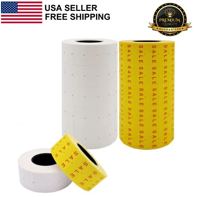 Motex 1 Line 10,000 Blank Price and Date Gun Labels For MX-5500 & Perco WHT+SAL