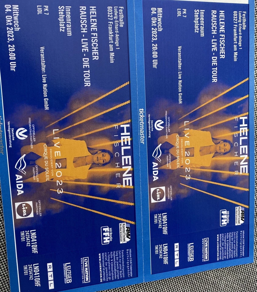 helene fischer tickets frankfurt Innenraum Stehplatz G7 - Bild 1 von 1