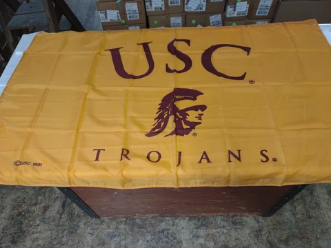 Officially Licensed NCAA USC Trojans Team Logo 3' x 5' House Flag Gold Cover