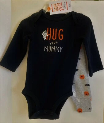 Disfraz de Halloween de Carter talla 3 meses conjunto de 2 piezas LS Top abraza a tu momia pantalones  Foto 1 de 4