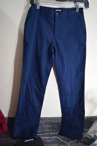 Lands End GIRLS 12 Chino Khaki Pants Pockets Blue Cotton Casual School 26x26 - Picture 1 of 14
