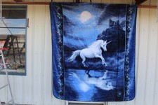 Anne Stokes Fantasy Moonlight Unicorn Queen Size Blanket Bedspread