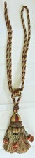 Pair of Designer Curtain Tiebacks with Tassel -Red/Gold/Green - Gorgeous!