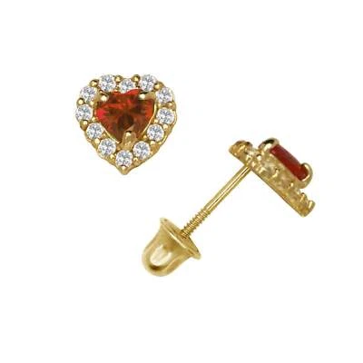 Preciosos aretes para mujer grandes de oro amarillo y blanco de 14K con forma de corazón de circonita cúbica Foto 1 de 4