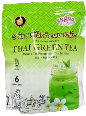 888 TÉ VERDE TAILANDÉS - 3 en 1 té de leche premezclado (6 sobres) Foto 1 de 4