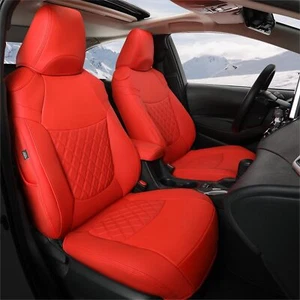 Red Car Seat Covers Full Set for 2020-2024 Toyota Corolla Hybrid (LE/SE) - Picture 1 of 7