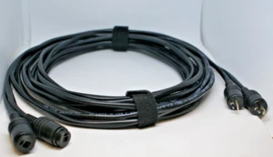 Bang Olufsen Black 16ga OFC Speaker Cables 2Pin DIN Male to Female 10ft pr NEW - Picture 1 of 3