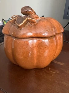 Ceramic Pumpkin Candy Holder - Picture 1 of 6