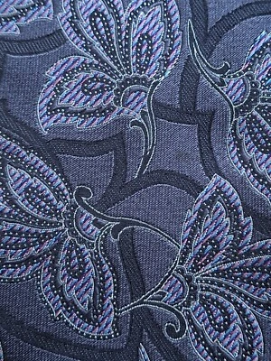 Vintage Hombre Diseñador ERMENEGILDO ZEGNA Vibrante Aurora Boreal Floral 100% Sil Foto 1 de 4