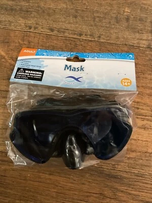 Máscara de natación Swimgear para adultos sin marco negra con lente azul para PC, correa ajustable, sin látex Foto 1 de 2