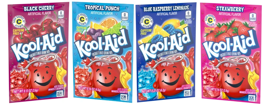 Kool-Aid Soft Drink Mix Variety Pack Black Cherry Tropical Punch Raspberry 12 Ct - Image 1 of 1