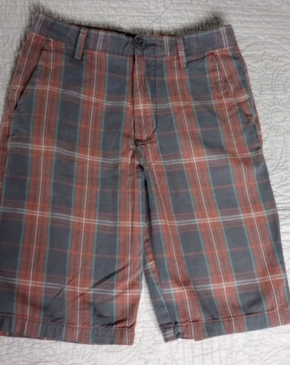 Pantalones Cortos Volcom Niños, Cintura 28, Talla 16 Pantalones Cortos de Monopatín a Cuadros para Niños Foto 1 de 4