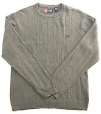 Chaps Gray Classic-Fit Crew Neck Knit Pullover Sweater Men's Size L