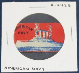 Tin Tobacco Tag, American Navy - Battleship, Large Tag - Picture 1 of 1