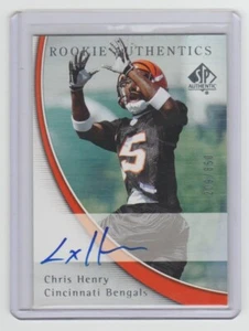 CHRIS HENRY Bengals 2005 SP Authentic Rookie Autograph #189 RC ON CARD AUTO /850 - Picture 1 of 2