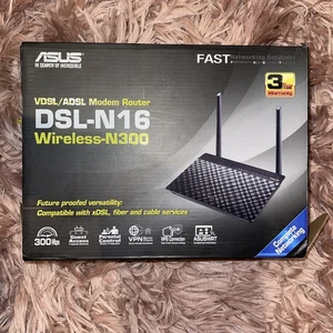 ASUS DSL-N16 Wireless-N300 VDSL/ADSL Modem Router - Boxed, with PSU, ADSL Filter - Picture 1 of 4