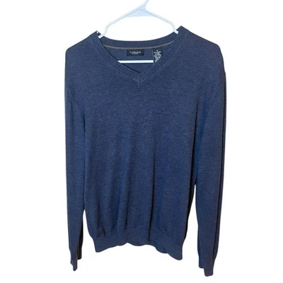 Van Heusen Womens Medium Navy Blue V-Neck Pullover Sweater  - Image 1 of 4