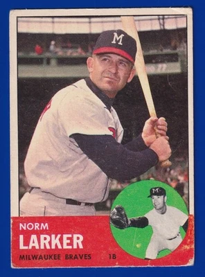NORM LARKER braves 1963 TOPPS #536 GOOD  - Image 1 of 2