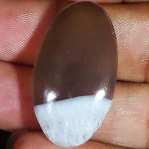 Untreated Ice Solar Quartz Oval Cabochon Loose Gemstone 35.05 Ct 18x32x6 mm UT85 - Picture 1 of 6